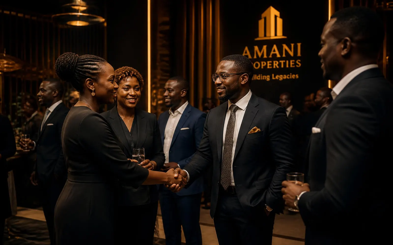 Kenyan real estate professionals connecting at an industry gathering
